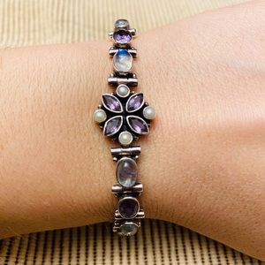 Amethyst and moonstone bracelet